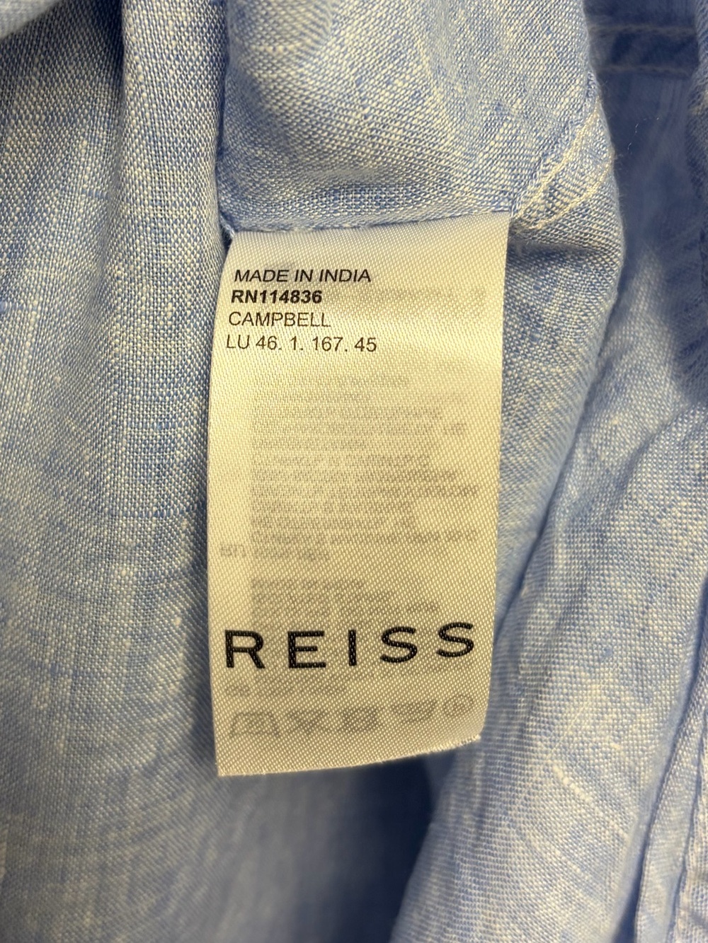 Reiss Belle Linen Button-Up Business Casual Lightweight Shirt Size 8 - Picture 7 of 9